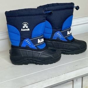 Kamik Kid’s Blue and Black Waterproof Snow Boots Size 13